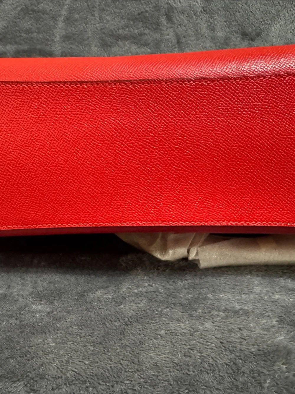 Coach Red Leather Tote with Signature Tag and Gunmetal Hardware